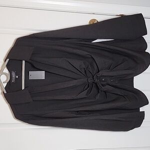 ELOQUII, tie front collared blouse, black, size 26, NWT